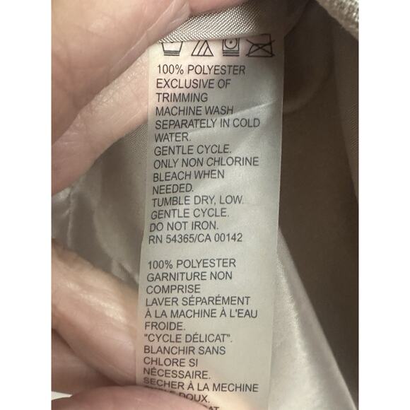 Tan Jay Women’s Blazer Jacket Sz 12 Tan Embroidered Classic Classy Chic Feminine - Picture 10 of 13